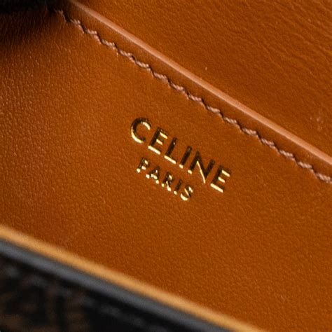 CELINE Triomphe Canvas Calfskin Tabou Clutch on .